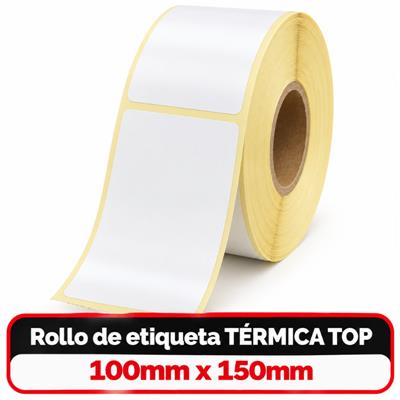 Rollo de etiqueta Termica Top 100mm x 150mm x 250 Buje 4cm